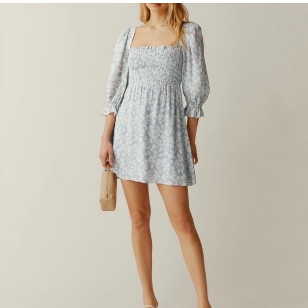 Reformation Zaria Dress Light Blue